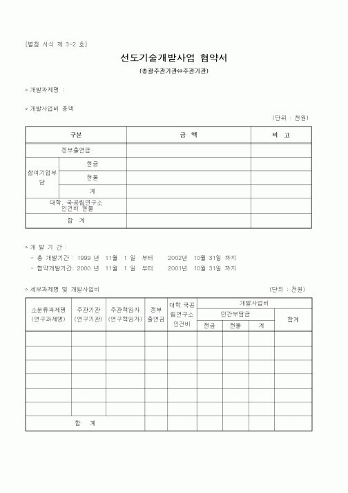 (기타)선도기술개발사업 협약서1