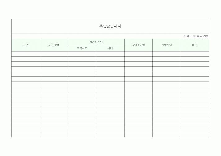 (총무)충당금명세서