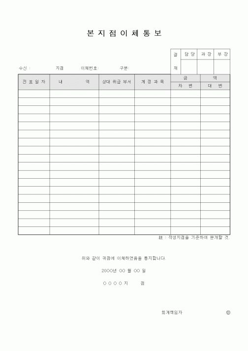 (경리)본지점 이체통보