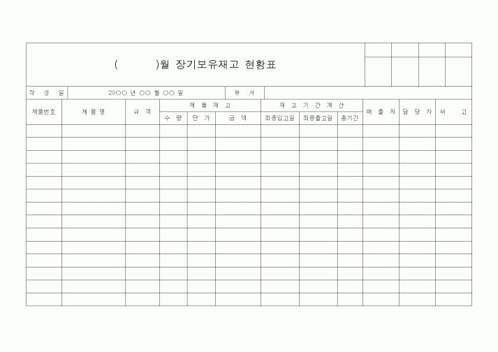(경리)장기보유재고 현황표