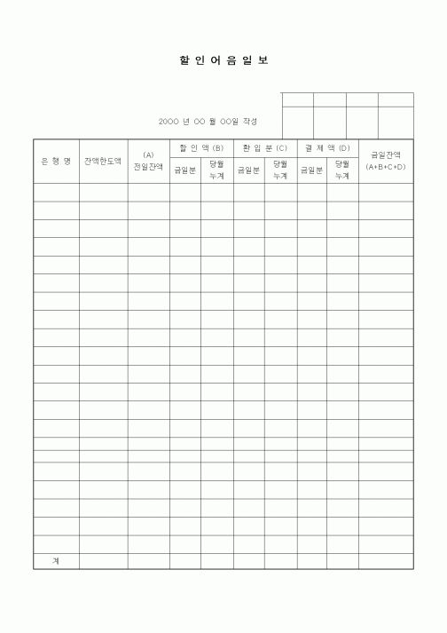 (기타)할인어음일보