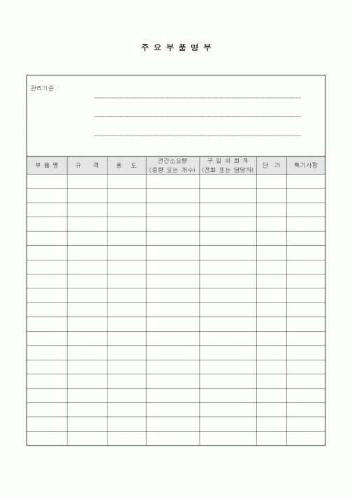 (구매/외주서식)주요부품명부1
