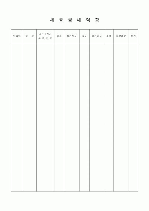 (경리)세출금내역장