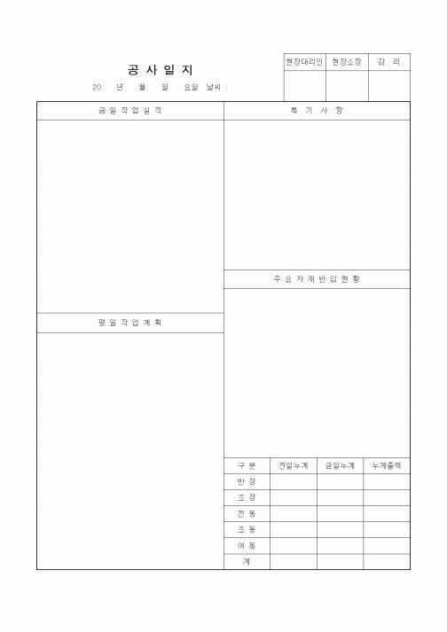 (감리업무)공사일지