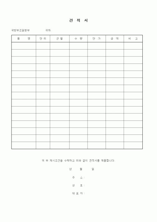 (기타건설)견적서