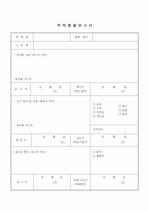 (기타건설)부적합품보고서
