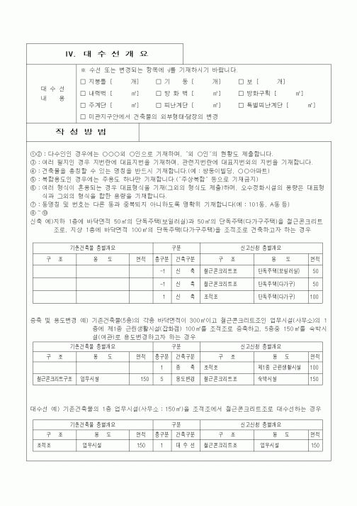 (건축인/허가)대수선개요