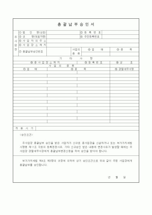 (부가가치세)총괄납부승인서