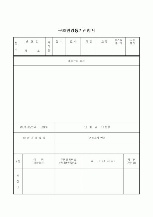 (부동산)구조변경등기신청서