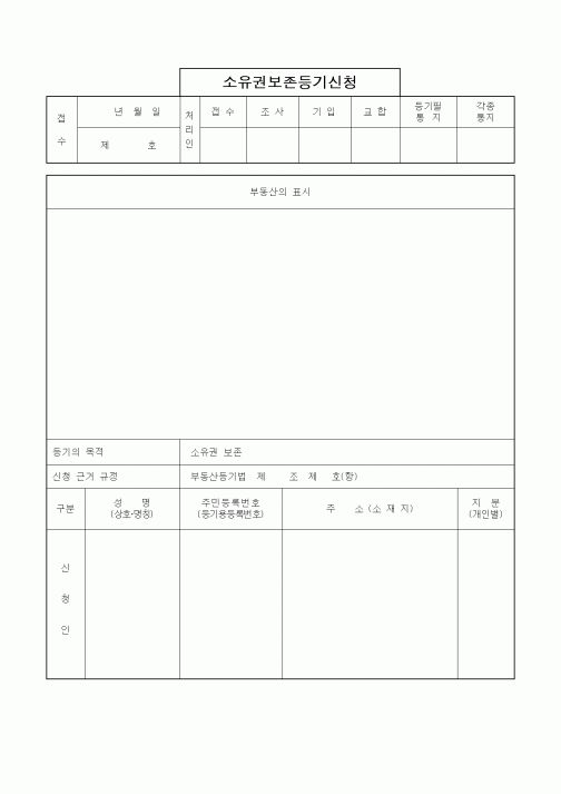(부동산)소유권보존등기신청