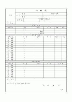 (학원설립/운영)이력서