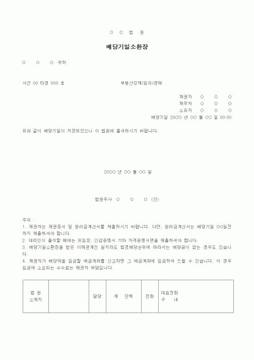 (경매)배당기일소환장1