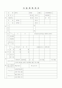 (사업계획서)사업계획개요