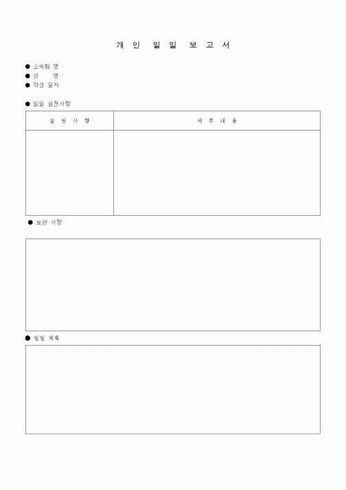 (경영)개인일일보고서