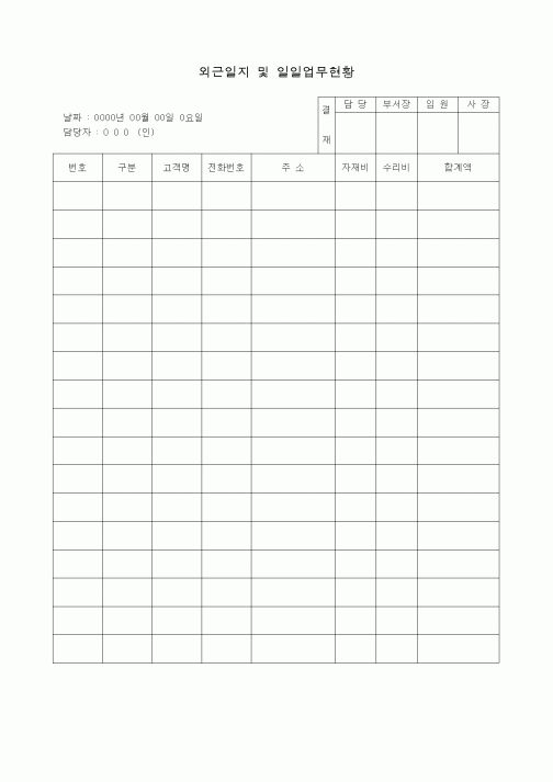 (총무)외근일지