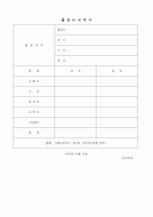 (총무)출장비내역서