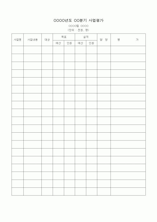 (경영)사업평가서(분기별)