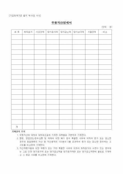 (경리)무형자산명세서