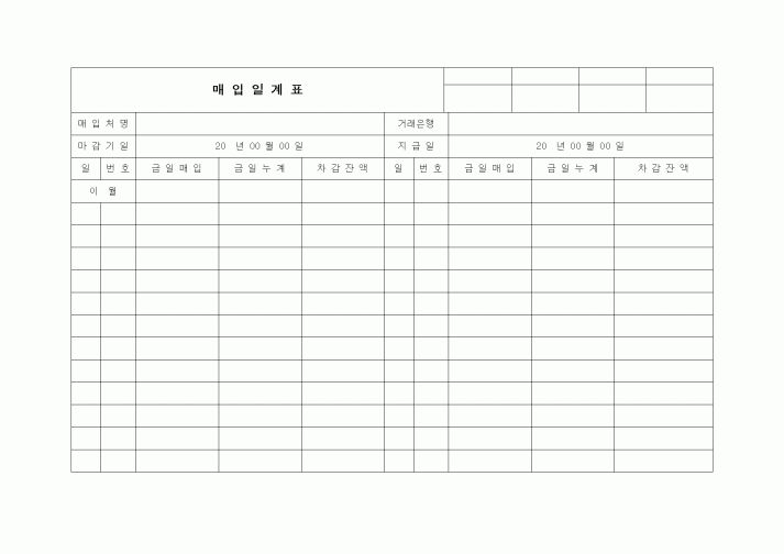 (경리)매입일계표(2)