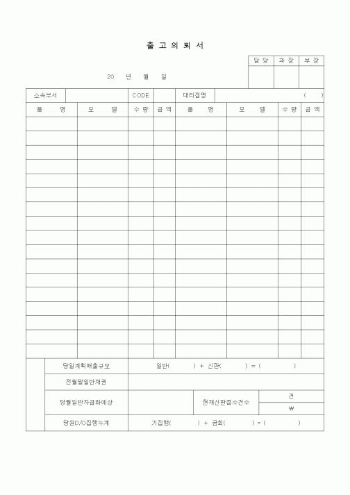 (판매/영업)출고의뢰서1