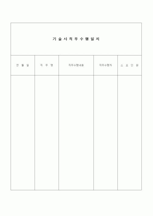 (노무관리)기술사직무수행일지