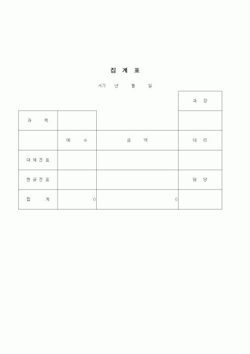 (경리)집계표