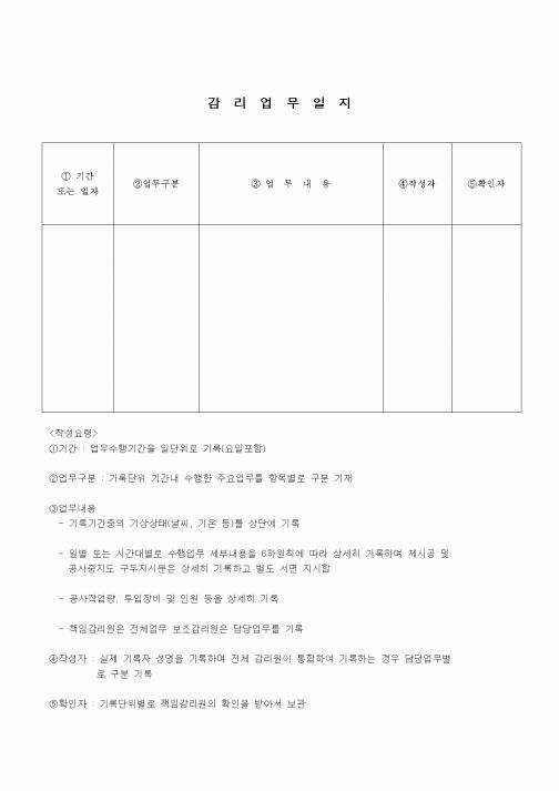 (공사관리)감리업무일지(3)