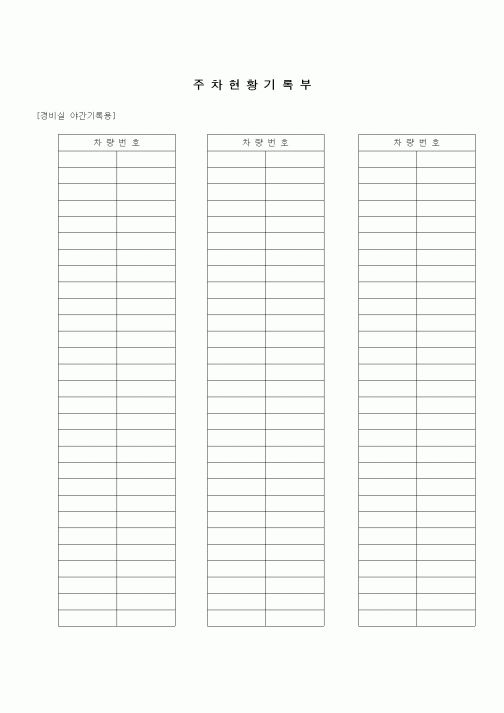 (부동산)주차현황기록부.