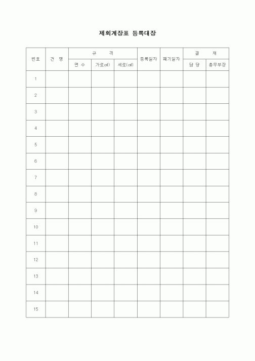 (경리)제회계장표 등록대장