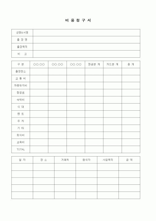 (경리)비용청구서