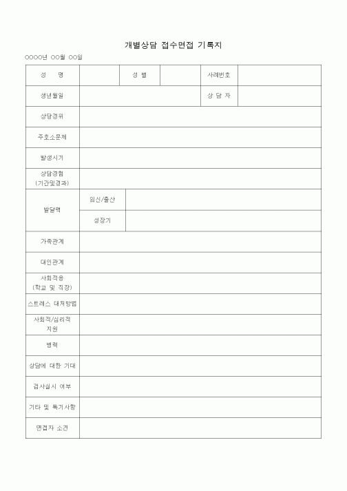 (판매/영업)개별상담 접수면접 기록자