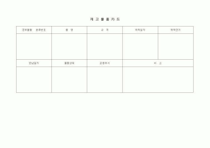 (제조/생산)재고물품카드