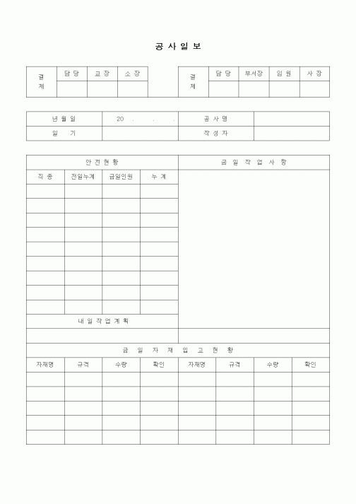 (공사관리)공사일보