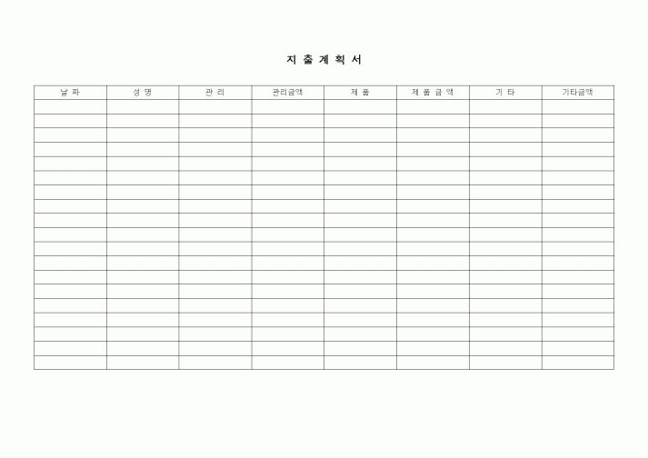 (경리)지출계획서