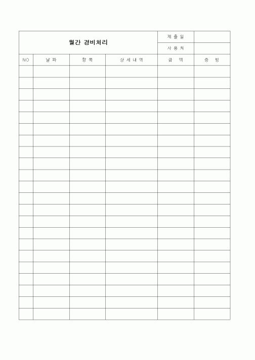 (경리)월간 경비처리