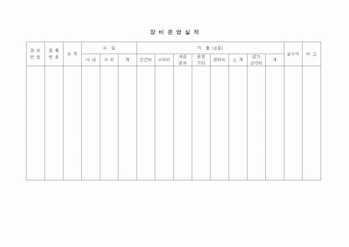 (장비관리)장비운영실적