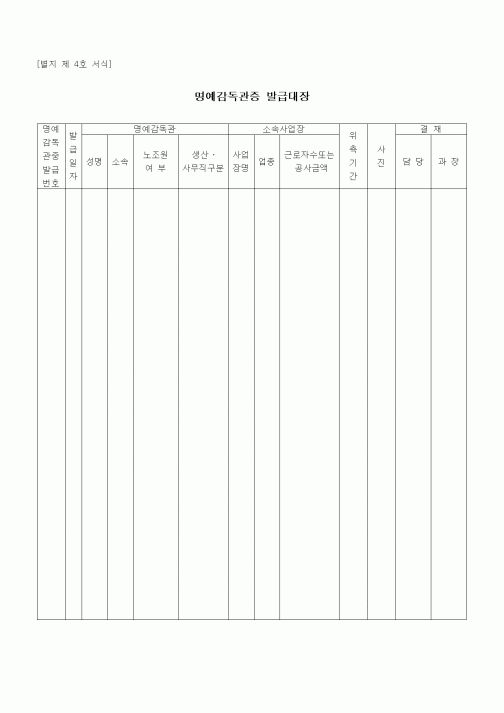 (인원관리)명예감독관증 발급대장1