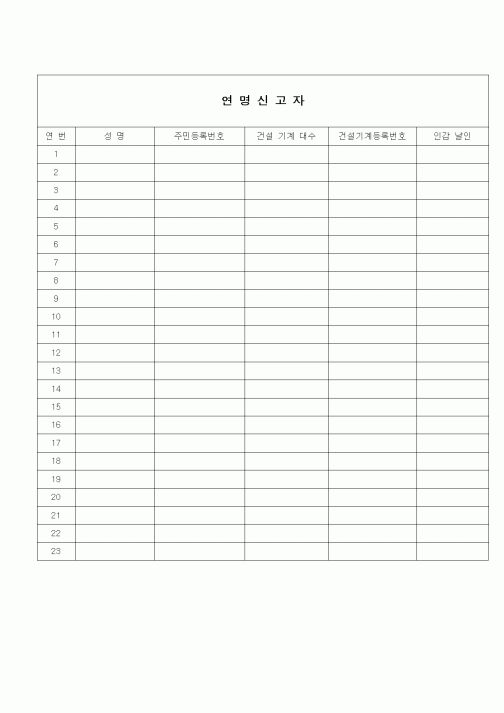 (인원관리)연명신고자