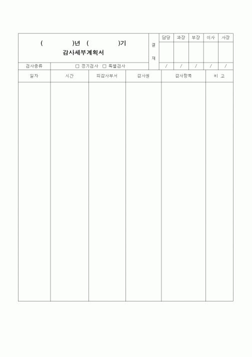 (건설규정)감사세부 계획서