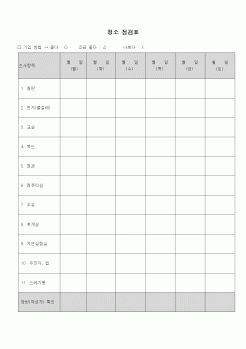 (초등학교)청소 점검표