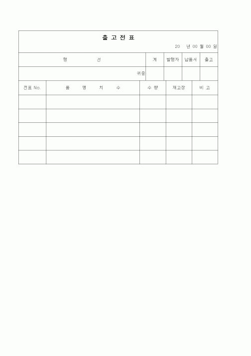 (제조/생산)출고전표(2)