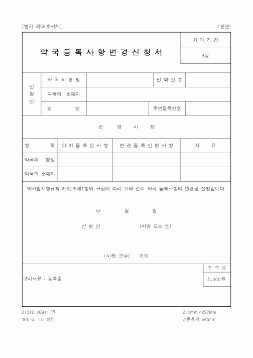 (생활민원)약국등록사항변경신청서1
