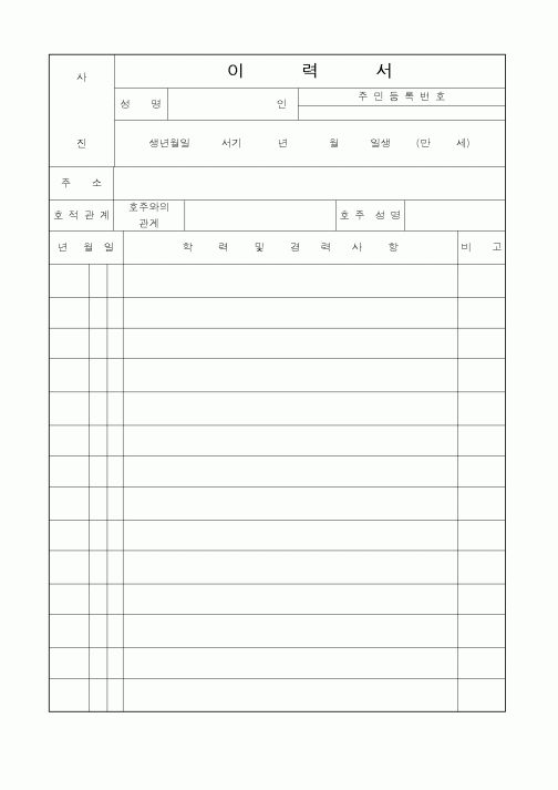 (인사/노무)이력서3
