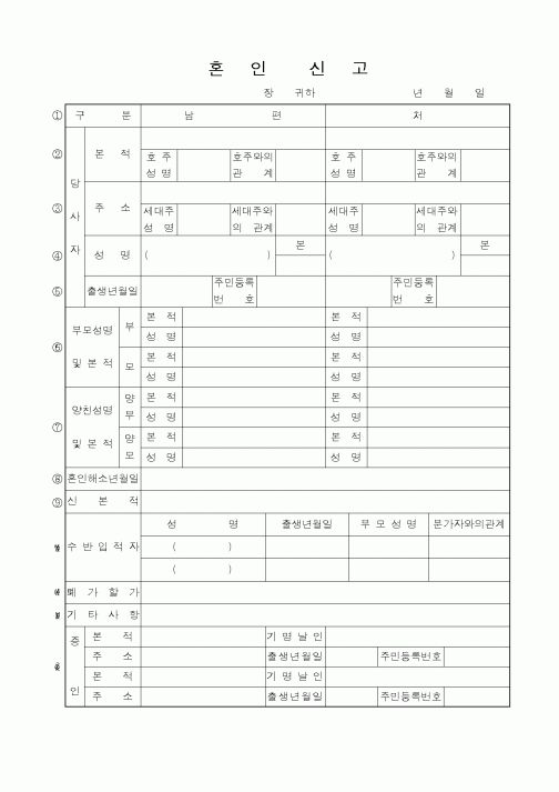 (혼인/이혼)혼인신고1