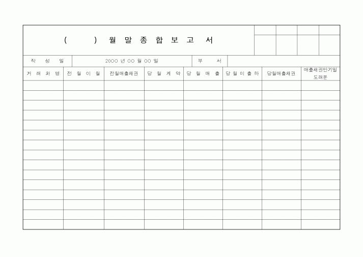 (구매/외주서식)월말종합보고서1