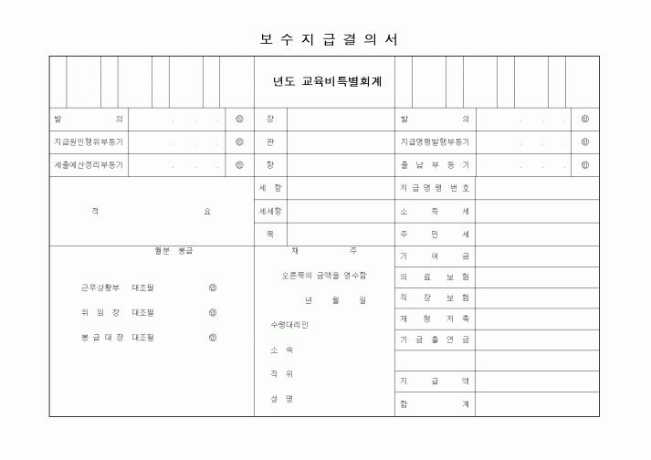 (세무/회계)보수지급결의서1