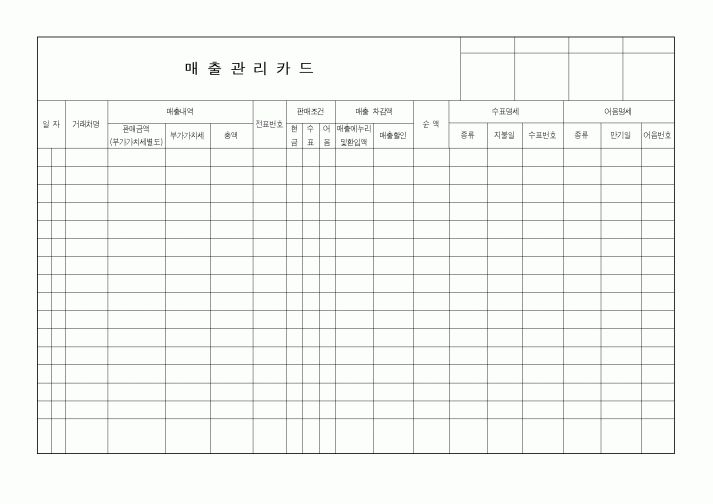 (판매/영업)매출관리카드