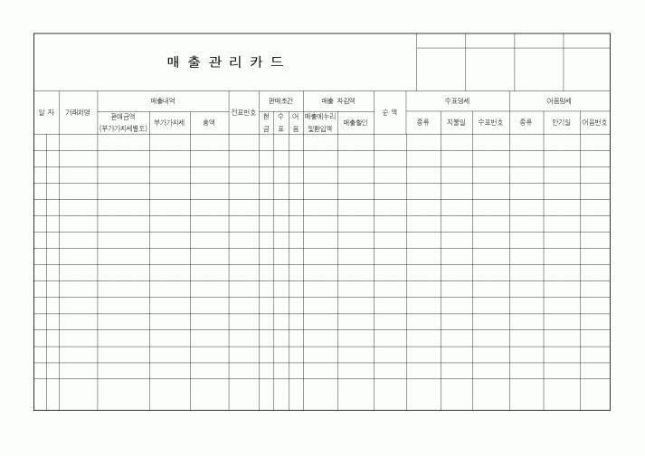 (판매/영업)매출관리카드