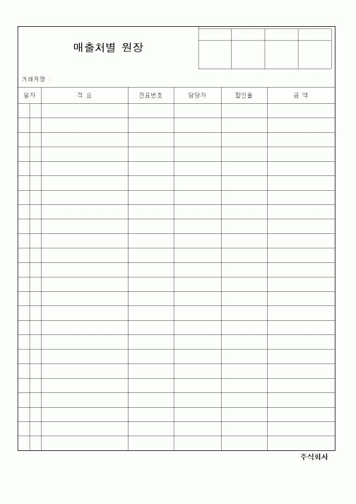 (세무/회계)매출처별 원장