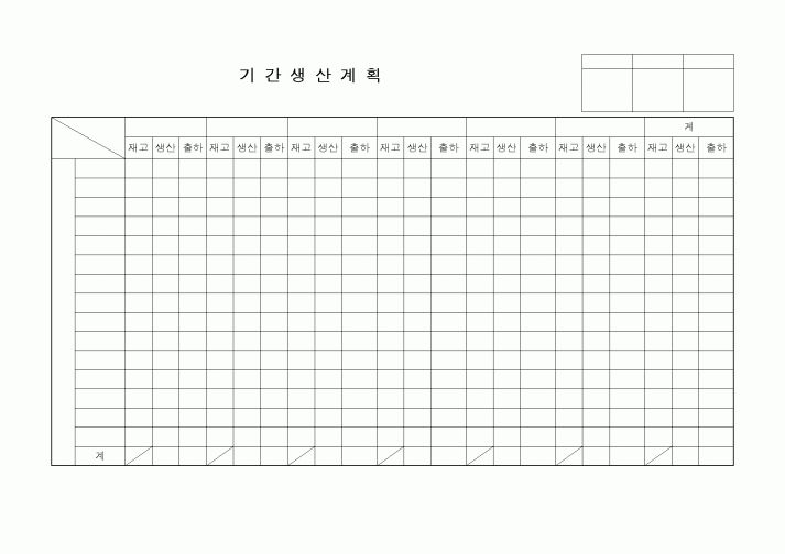 (제조/생산)기간생산계획1